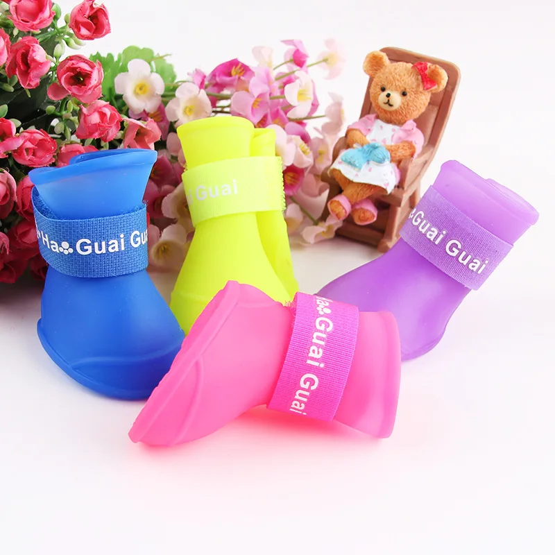 4 шт./компл. непромокаемые носки для собак щенков кошек противоскользящие