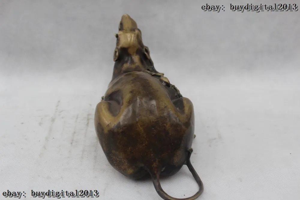 Китайская фольклорная статуя мыши 6 дюймов из чистой бронзы отличная Красивая