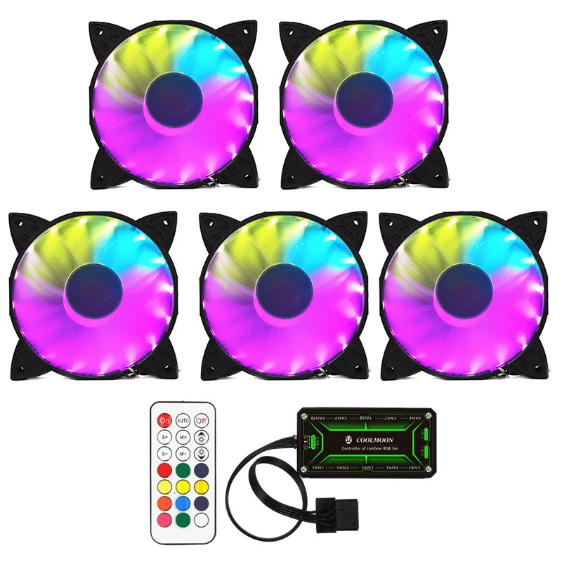 style 7 Чехол для компьютера PC охлаждающий вентилятор светильник RGB Регулируемая Противоударная лампа с пультом дистанционного управления новое поступление - Цвет лезвия: style 7