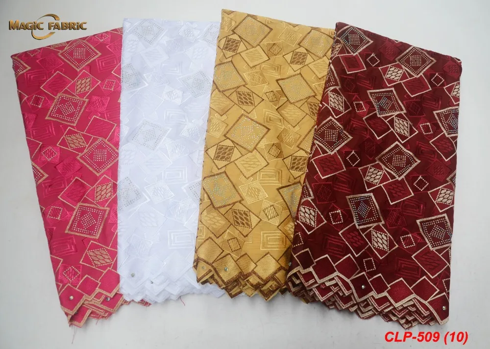 

Hot Sale African High Quality Swiss Voile Lace In Switzerland Nigerian Cotton Lace With Stones For Party Dress CLP-509