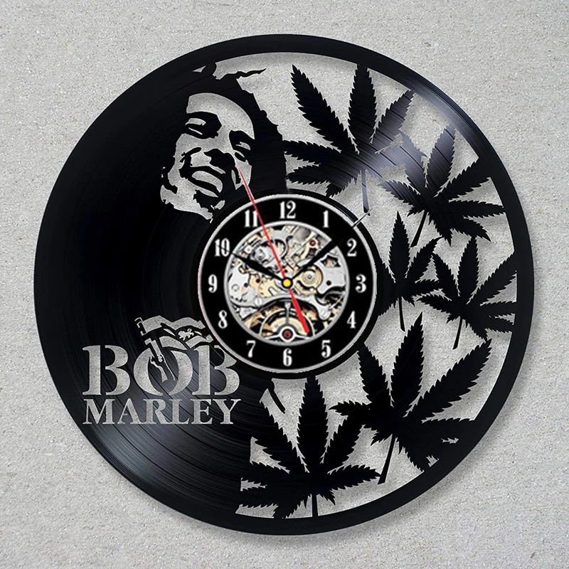 Bob Marley 3D настенные часы современный дизайн для гостиной классический винтажный виниловый рекорд часы настенные часы искусство украшение дома 12 дюймов