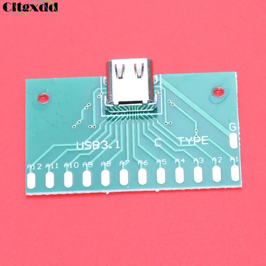 Cltgxdd 1 шт. USB 3 Type-C тестовая розетка connnector USB3.1 24pin PCB адаптер сварочная плата |