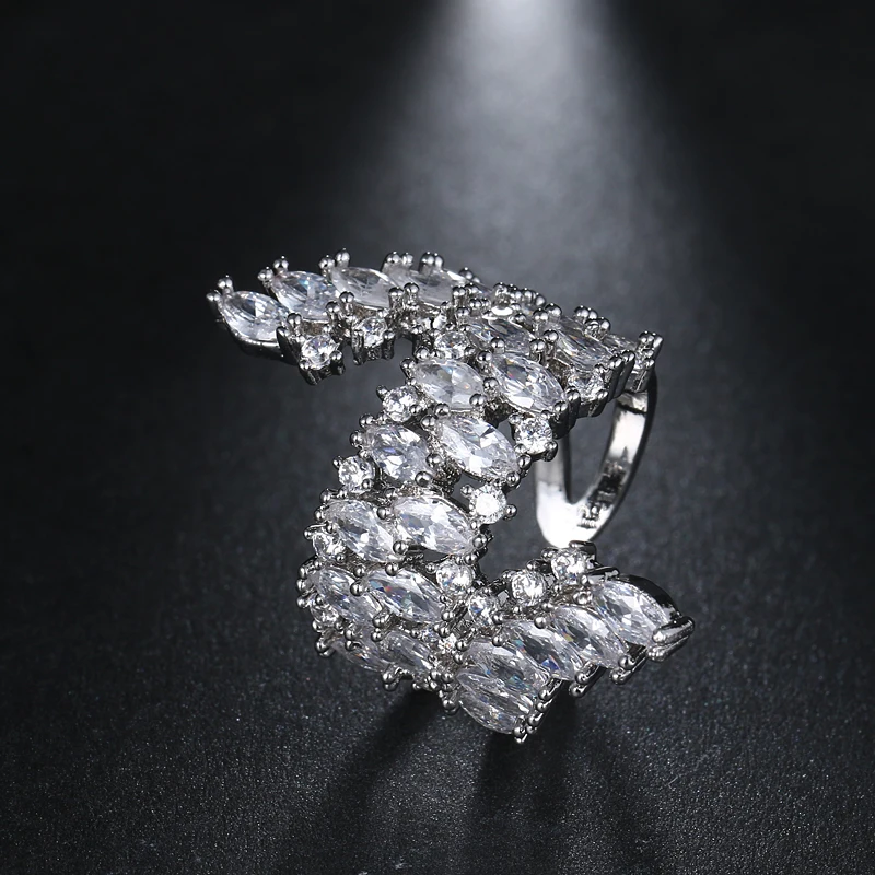 Новинка женское регулируемое кольцо EMMAYA AAA белый фианит модное обручальное