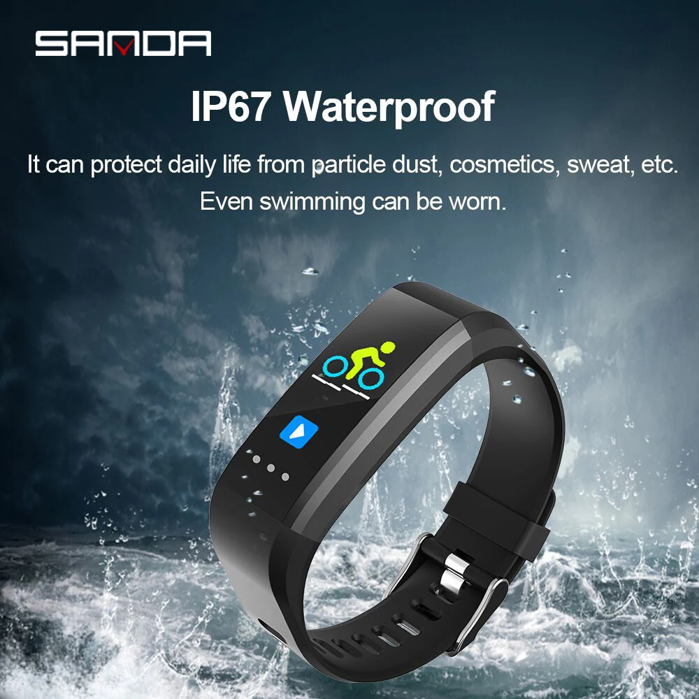 SANDA спортивные часы браслет Bluetooth умные для IOS Android Мужские Женские водостойкий
