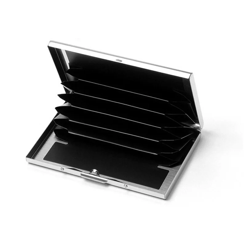 RFID Блокировка бумажник тонкий безопасный нержавеющей стали Бесконтактный