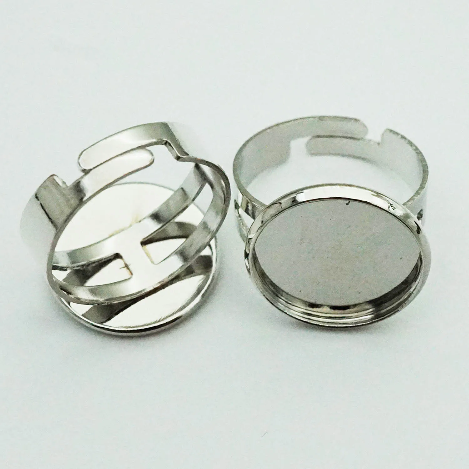 rhodium 10 шт./лот 12/16/20 мм, покрыто золотом, серебром, регулируемое кольцо настройки Пустой Базы Стекло кабошоны кольцо обрамление "сделай сам" для изготовления ювелирных изделий - Цвет: rhodium