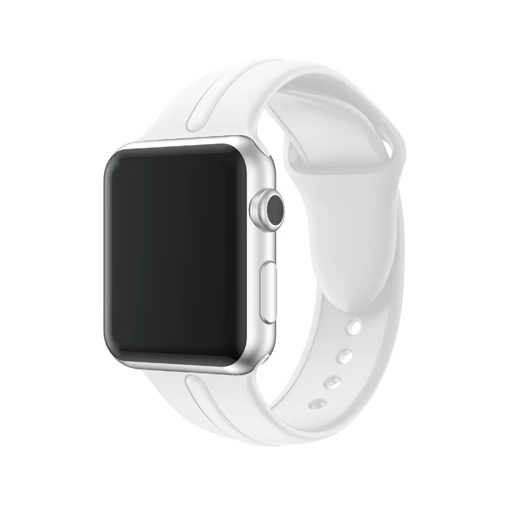 Хохлатый спортивный ремешок для Apple Watch ремешок 44 мм/40 мм силиконовый correa iwatch серии 3/2/1 резиновый браслет Ссылка браслет ремень