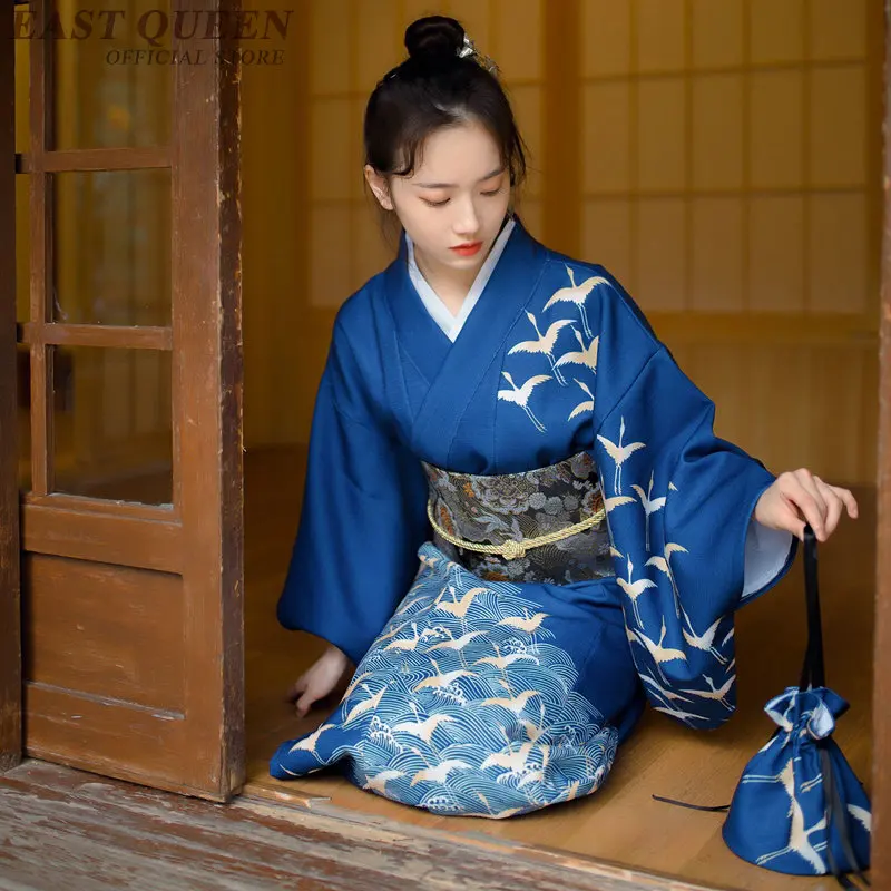 

japanese kimono traditional dress cosplay female yukata women haori Japan geisha costume obi Japan asia dress KK2248