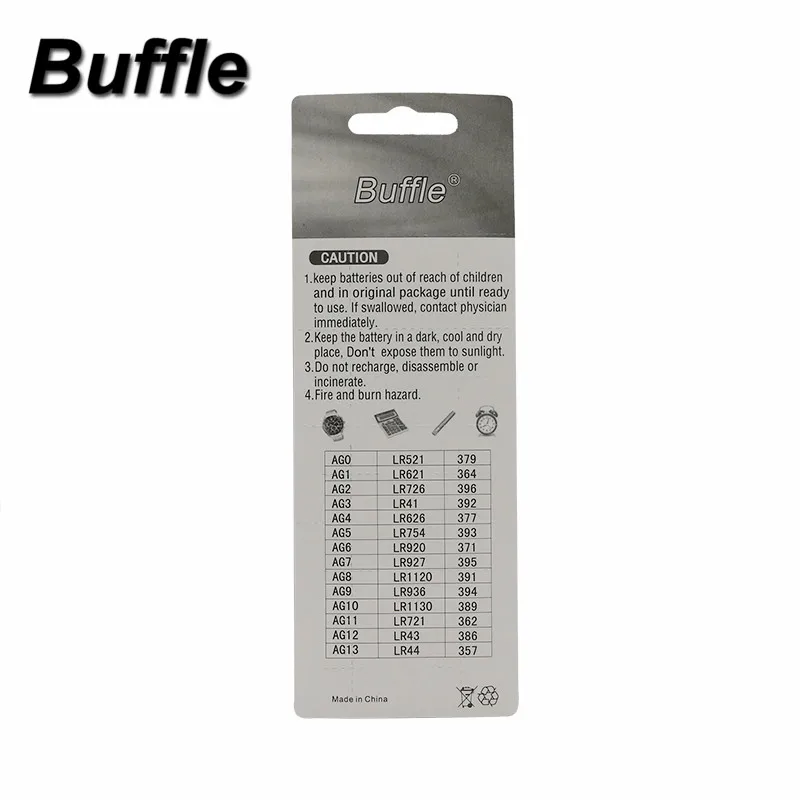Buffle 10 шт./упак. AG8 LR1120 391 SR1120 Кнопка 191 LR55 ячейки щелочной Батарея|coin cell battery|coin batterycoin