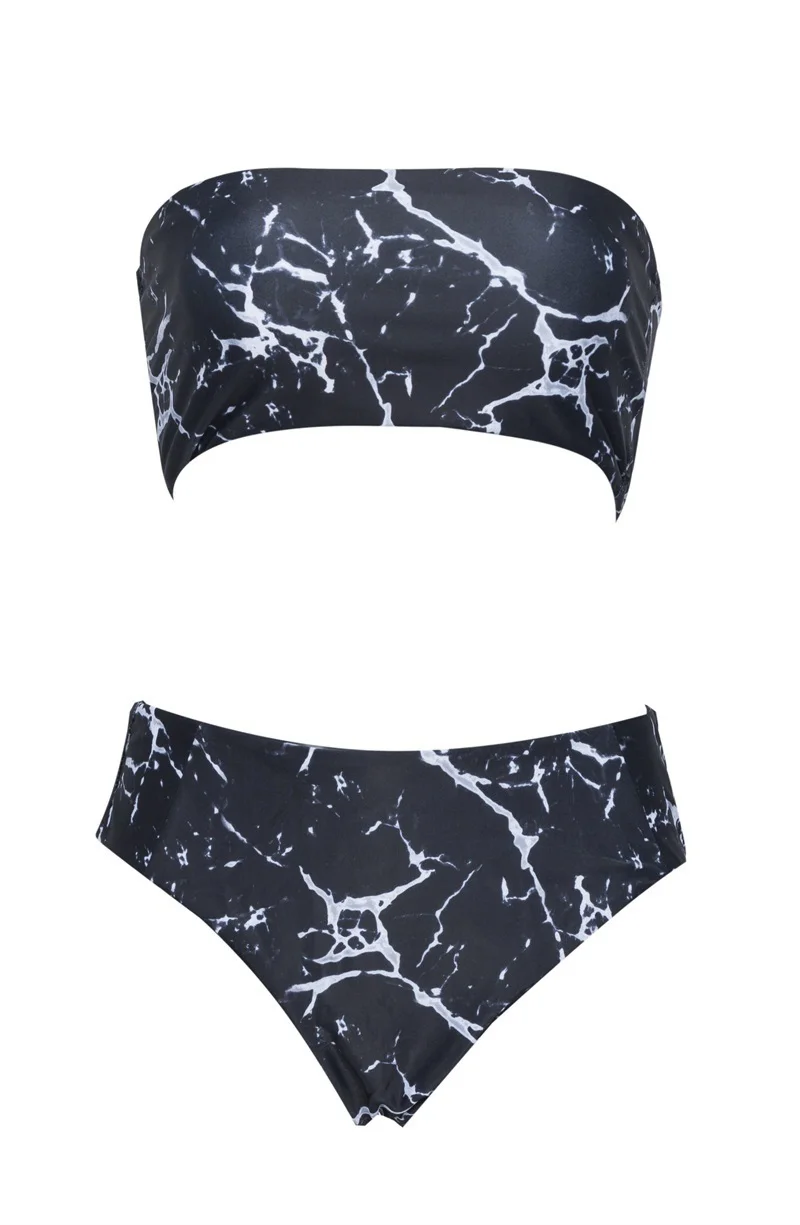 2019 сексуальный бандо женский бикини ретро-набор с принтом Горячая летняя пляжная