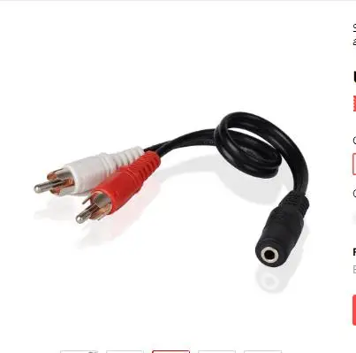 Stereo Mini Jack 3.5mm 1/8 Female to 2 Male RCA Plug Audio Y Type Adapter Cable 8inch | Компьютеры и офис