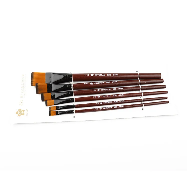 6Pcs High Quality Artist Nylon Hair Wooden Handle Watercolor Acrylic Oil Paint Brush Set For Drawing Painting Art Supplies | Канцтовары