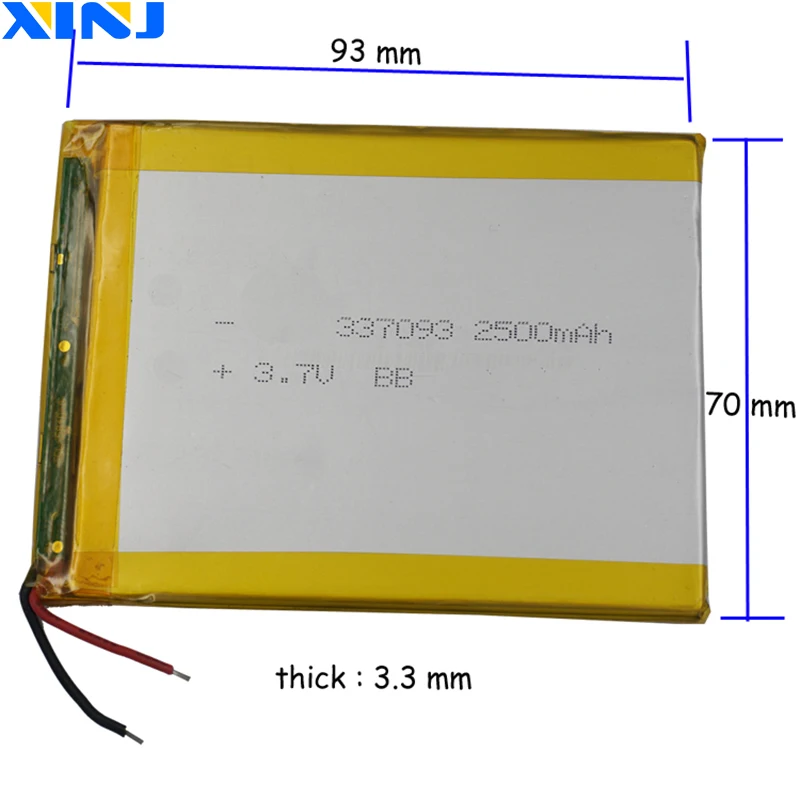 XINJ 3 7 V 2500mAh литий полимерный аккумулятор 337093 для PSP GPS TV видеоплеера пластина PDA MID