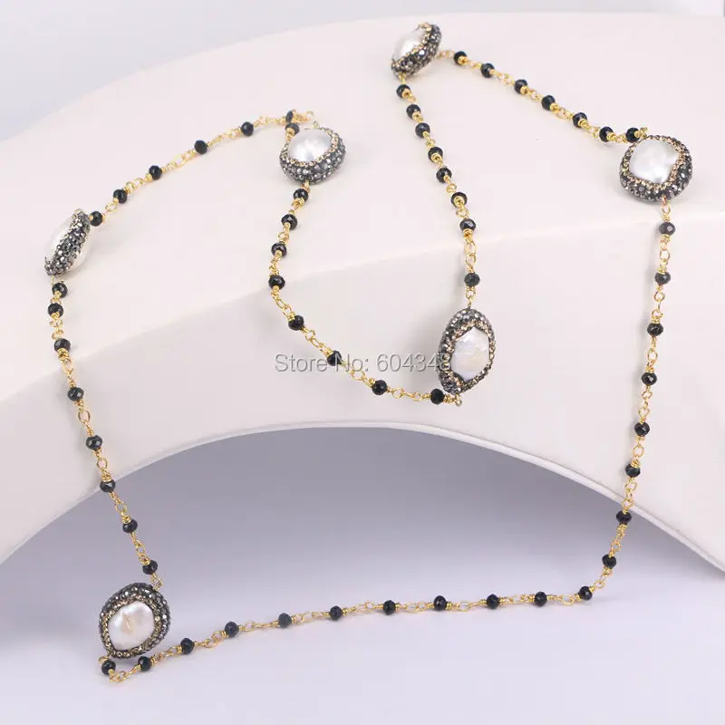 Ожерелье из пресноводного жемчуга 3 нити|freshwater pearl necklace|chain necklacefashion necklace |