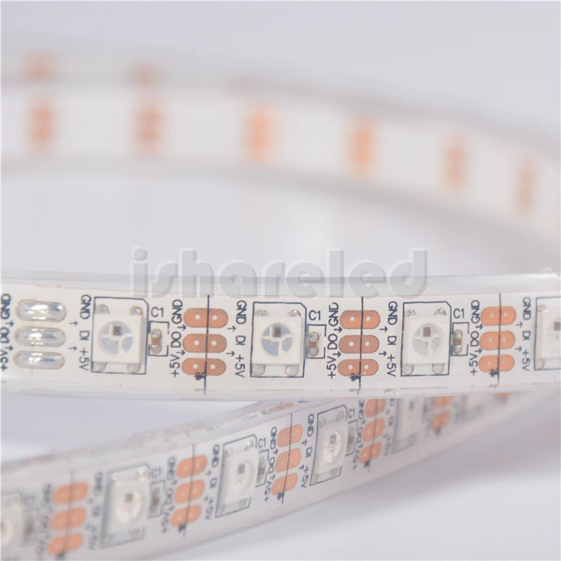 1/5 м DC5V SK6812 WS2812B 60leds/m черный Белый SMD 5050 RGB Dream Адресуемая цветная Пиксельная