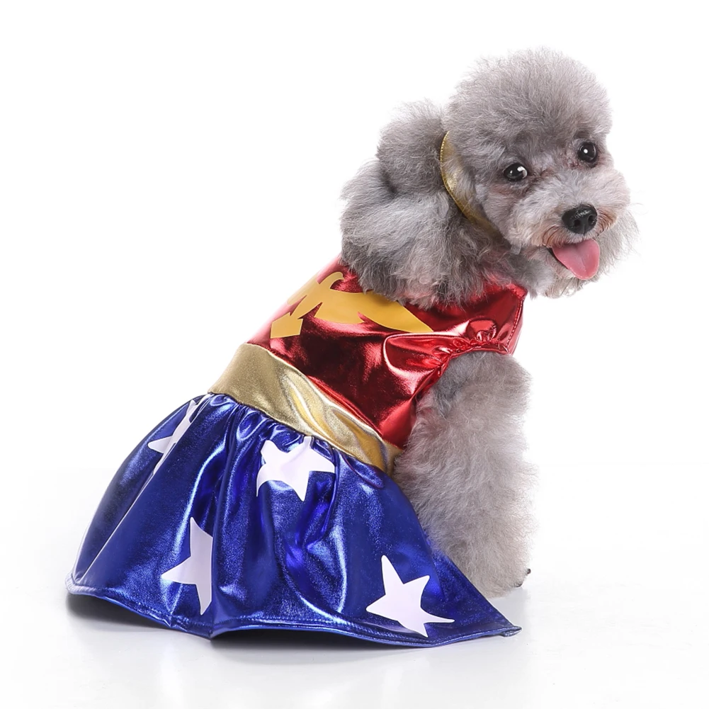 Мода Звезда Орел Цвет Блокировка Женская собака жилет платье повязка на голову