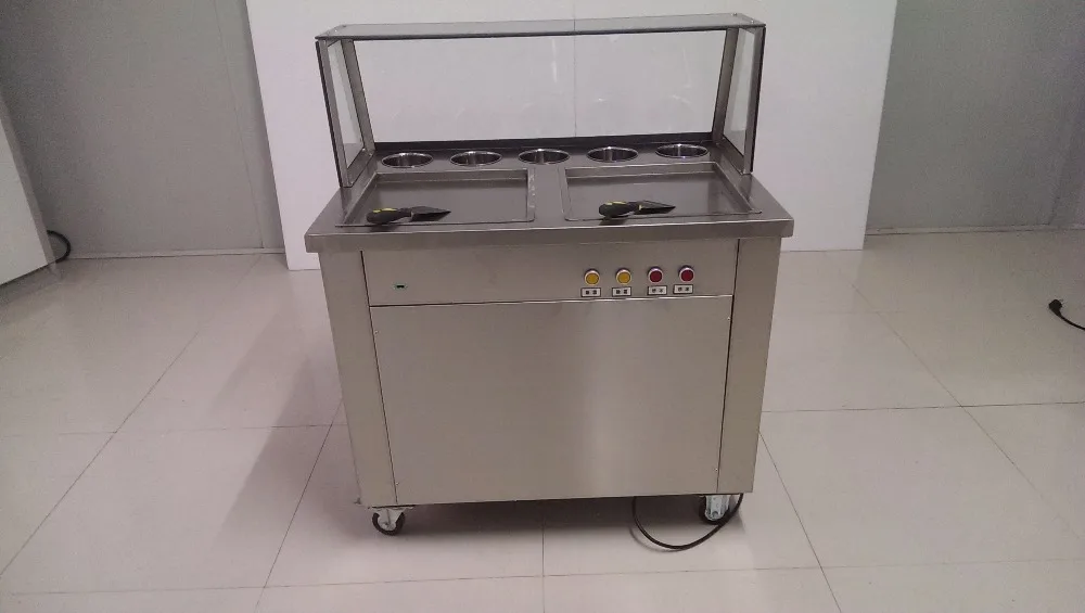 Машина для приготовления жареного мороженого в тележке с 4 лопатками | Бытовая