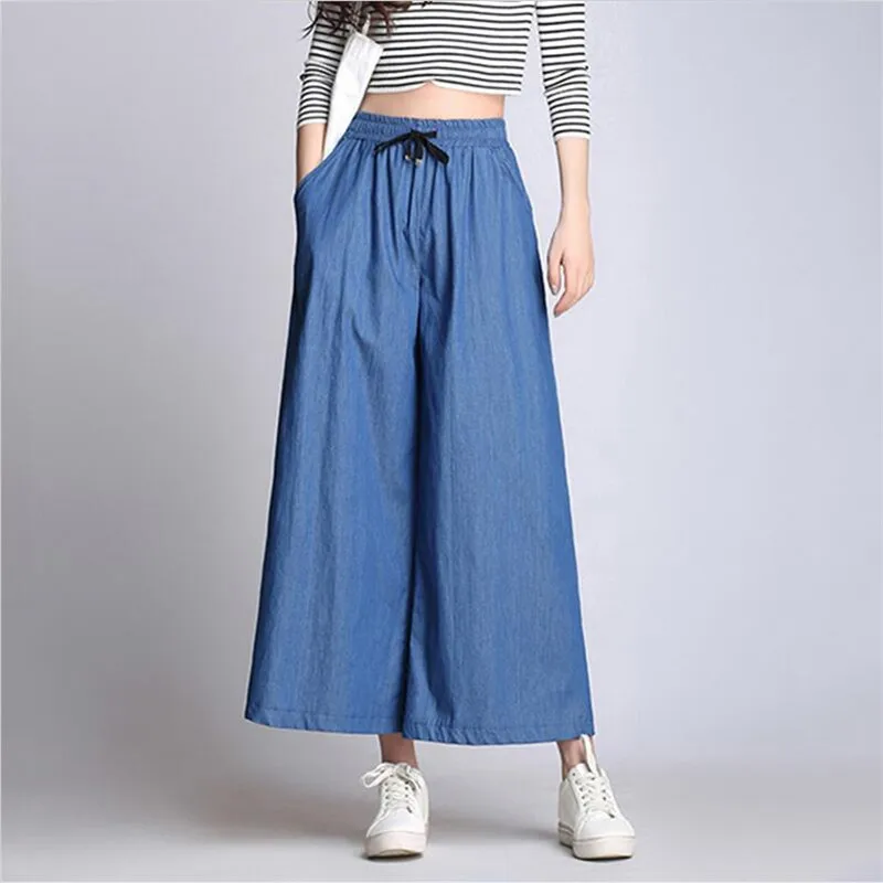 Женские джинсы с широкими штанинами однотонные повседневные Простые