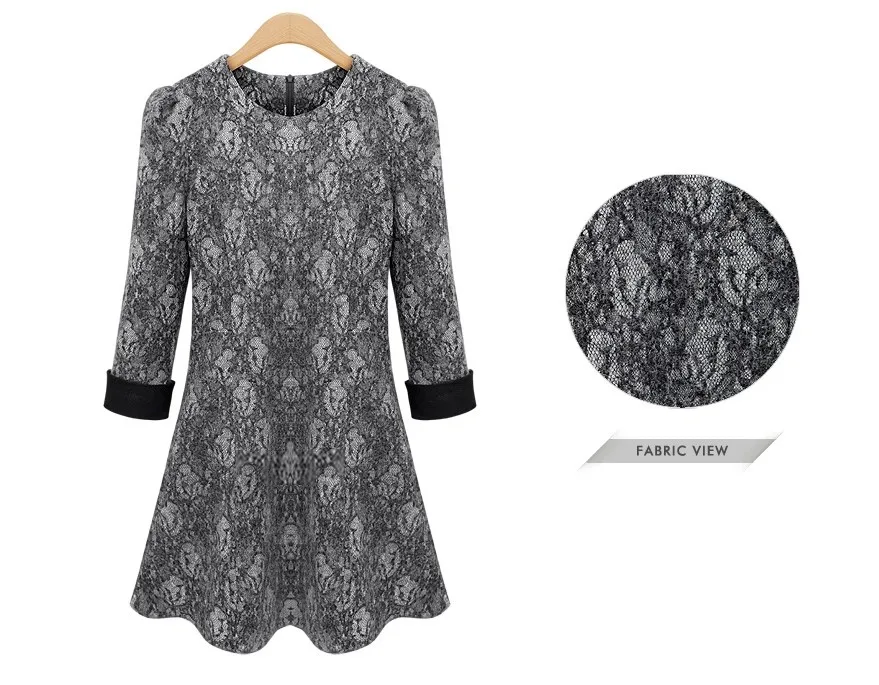 Новинка 2017 модное женское зимнее платье с длинным рукавом Кружевное облегающее