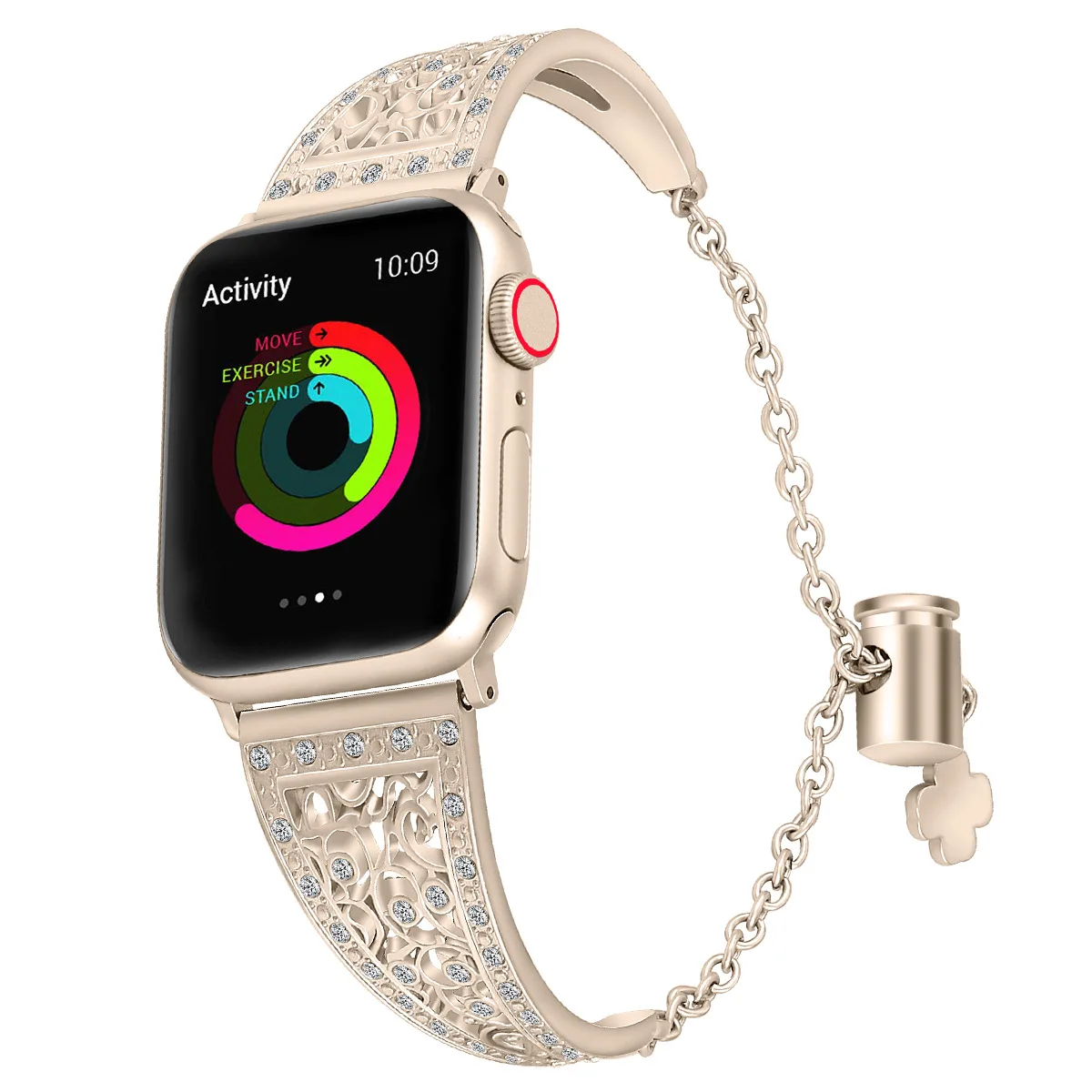Для Apple watch ремешок из металла нержавеющая сталь женский летний браслет 44 мм 42 40 38