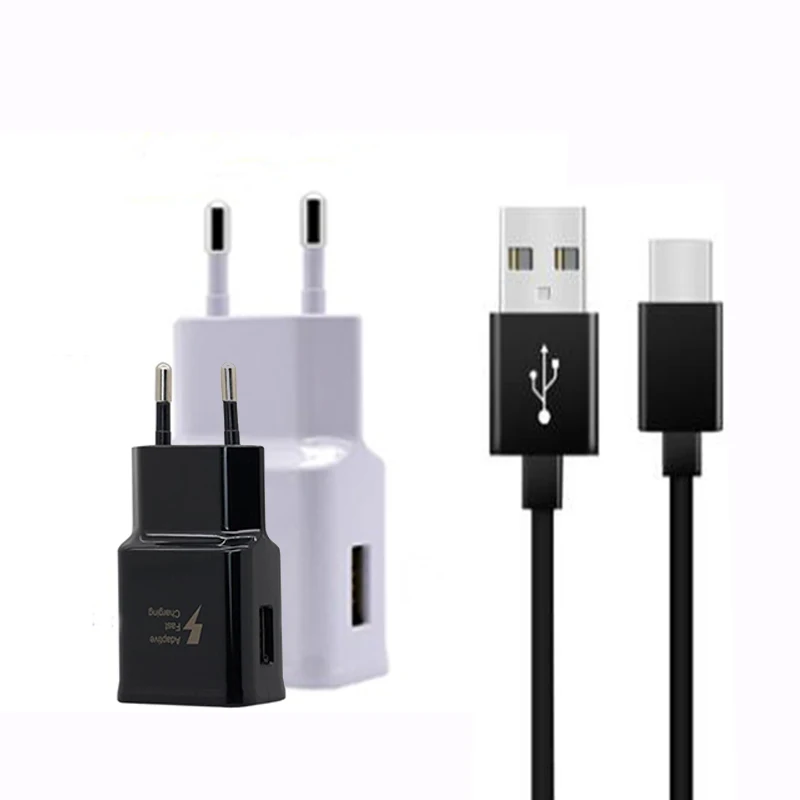 Samsung настенное Адаптивное быстрое зарядное устройство USB быстрый адаптер type C кабель для Galaxy A30 A40 A50 A60 A70 S10 S8 S9 Plus note 8 9 10