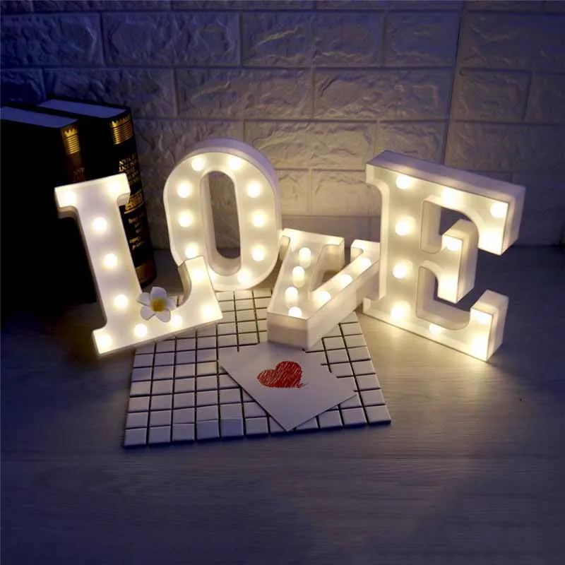 Письмо светодиодный ночной Светильник Love& 3D настольная лампа романтический для свадьбы Обручение юбилейный свадебный душ курица вечерние украшение декорация для коридора