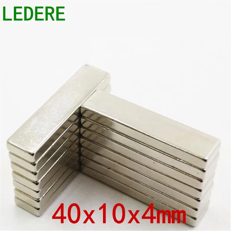 LEDERE 10/20 шт. магнит 40x10x4 большой N52 Сильный прямоугольный Блок Бар Магниты На