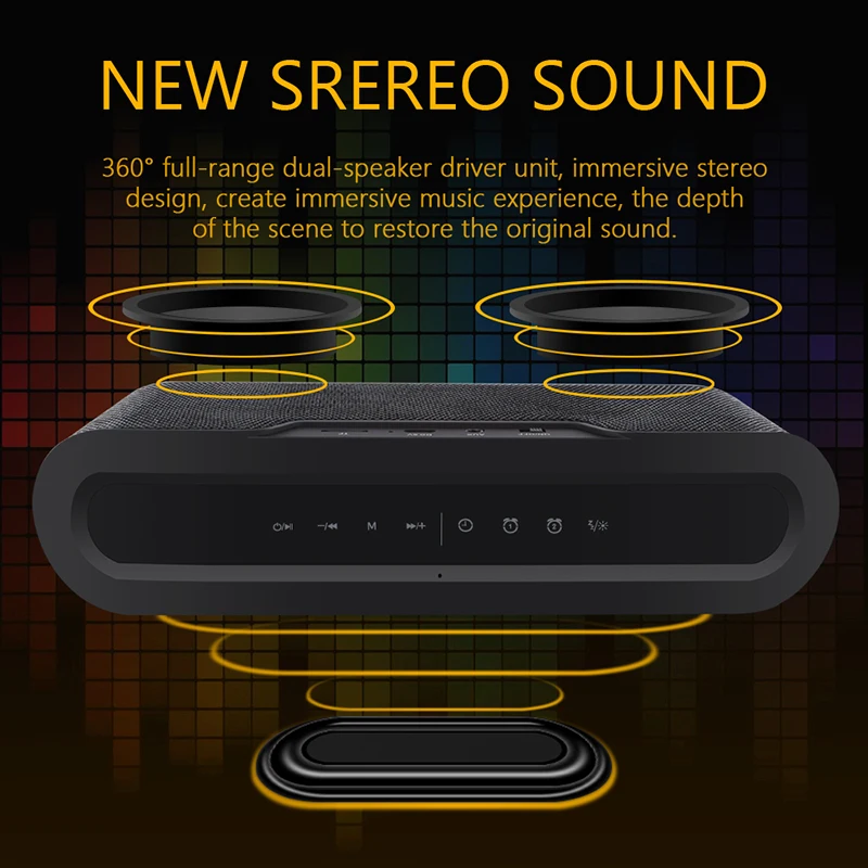 Портативный будильник Bluetooth динамик беспроводной объемный стерео тканевый s