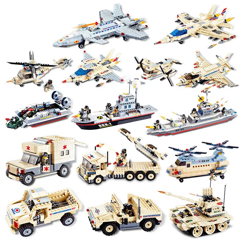 Howplay Военная Униформа здания Конструкторы сборки модель истребитель Танк Humvee