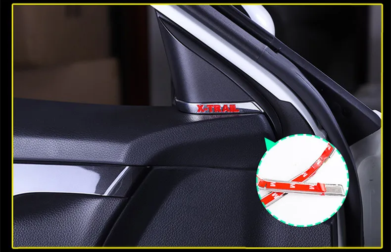 Для Nissan X-trail X trail T32- AC Колонка отделка интерьера двери столб украшение яркая полоса автомобильные аксессуары