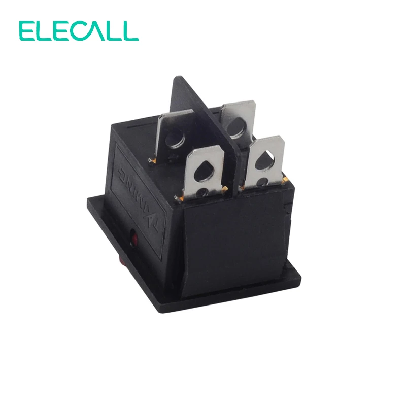 ELECALL KCD4 16A 250VAC/20A 125VAC Красный кнопочный клавишный переключатель 4 Pin выключатель