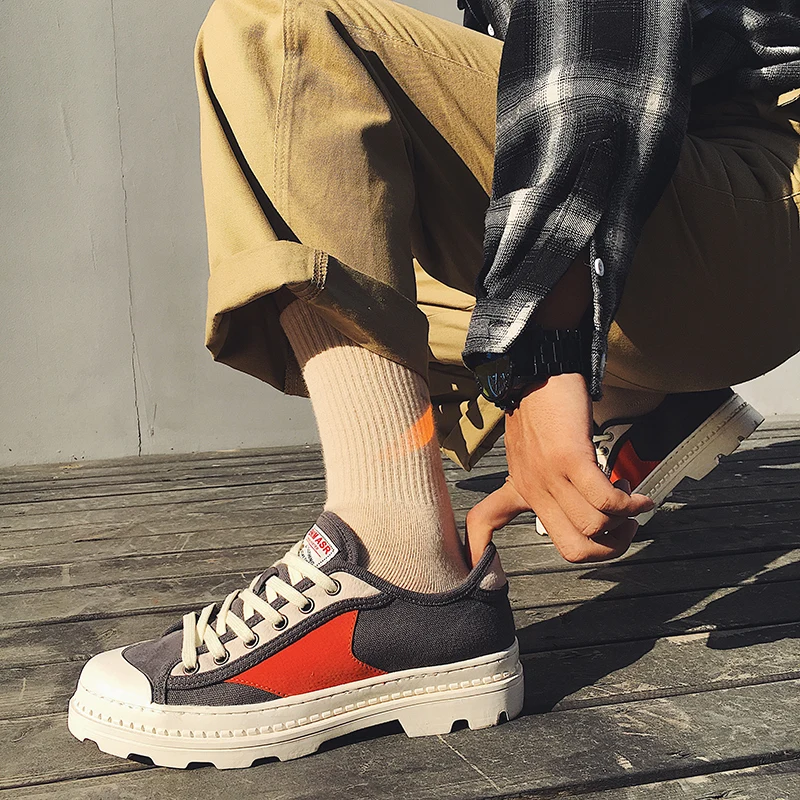 Новинка 2018 весенне-осенняя парусиновая обувь мужские кроссовки повседневная