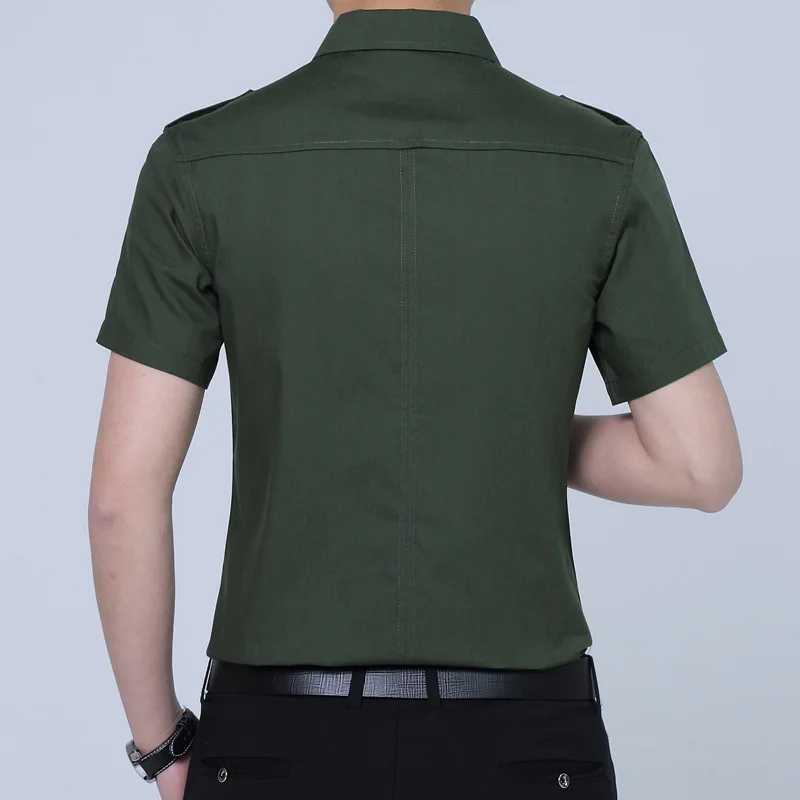 Мужская тактическая рубашка в стиле эполета летняя с коротким рукавом для