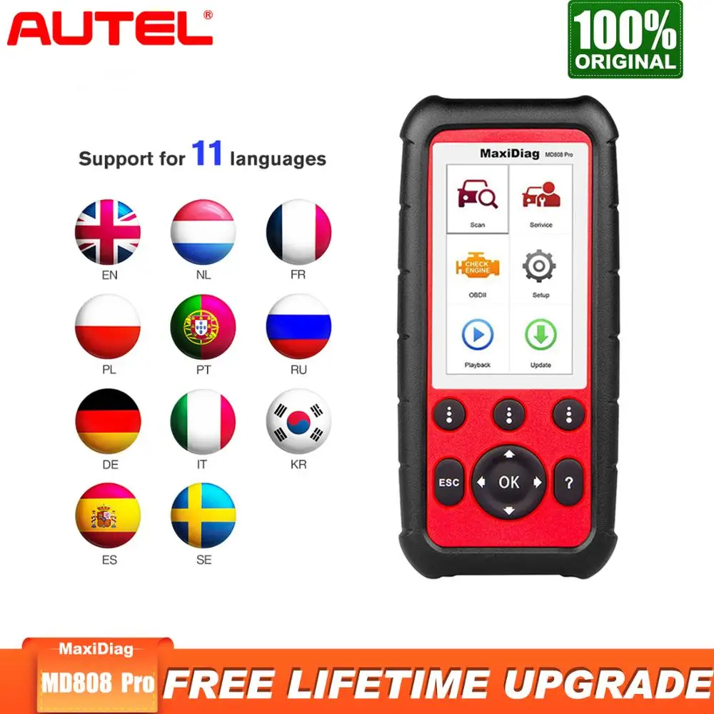 Autel MaxiDiag MD808 Pro Диагностический Авто OBD2 сканер автомобильный диагностический инструмент для масла Сервис Сброс регистрации и сброса батареи