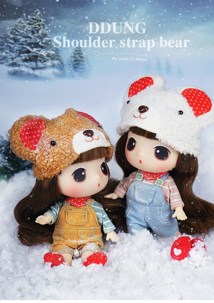 Кукла Ddung 18 см штаны на подтяжках медведь подлинный корейский одевание кукол BJD прекрасный ребенок девочка классическая коллекция подарок на год