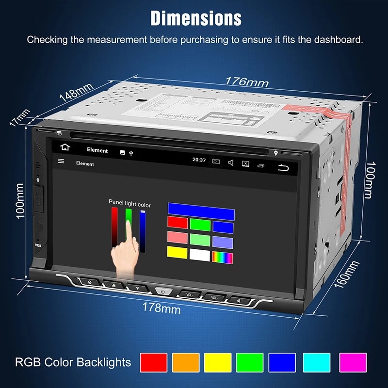 Тыква автомобильный мультимедийный плеер 2 Din 7 &quotAndroid 8 1 универсальный Радио dvd GPS