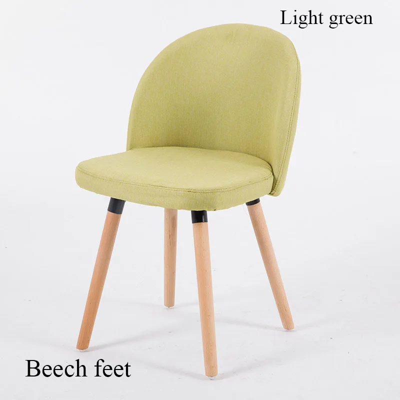 Beech feet Green Мебель из массива дерева, ресторан, применимый к стульям, Скандинавская Повседневная ткань, Situ к задней части минималистического кресла для встреч - Цвет: Beech feet Green