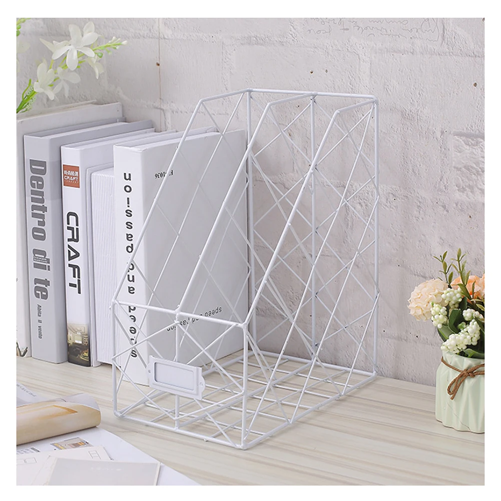 Double layer Книжная стойка для файлов, железная настольная Многоуровневая подставка для файлов, стойка для хранения косметики, TU-shop - Цвет: Double layer
