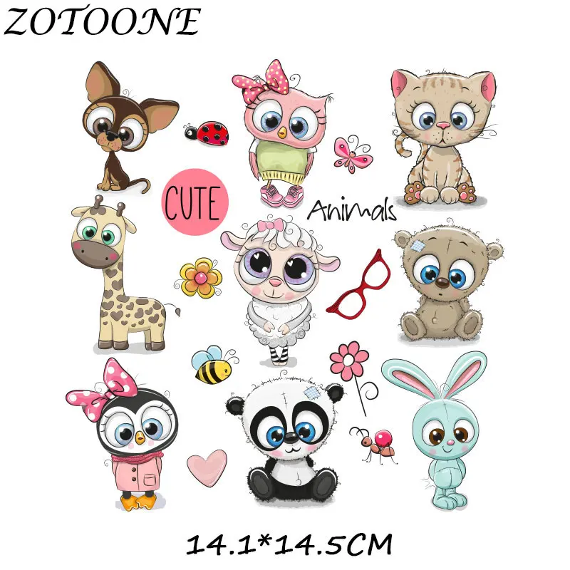 Аппликация ZOTOONE нашивки в полоску для одежды наклейки виде милых животных