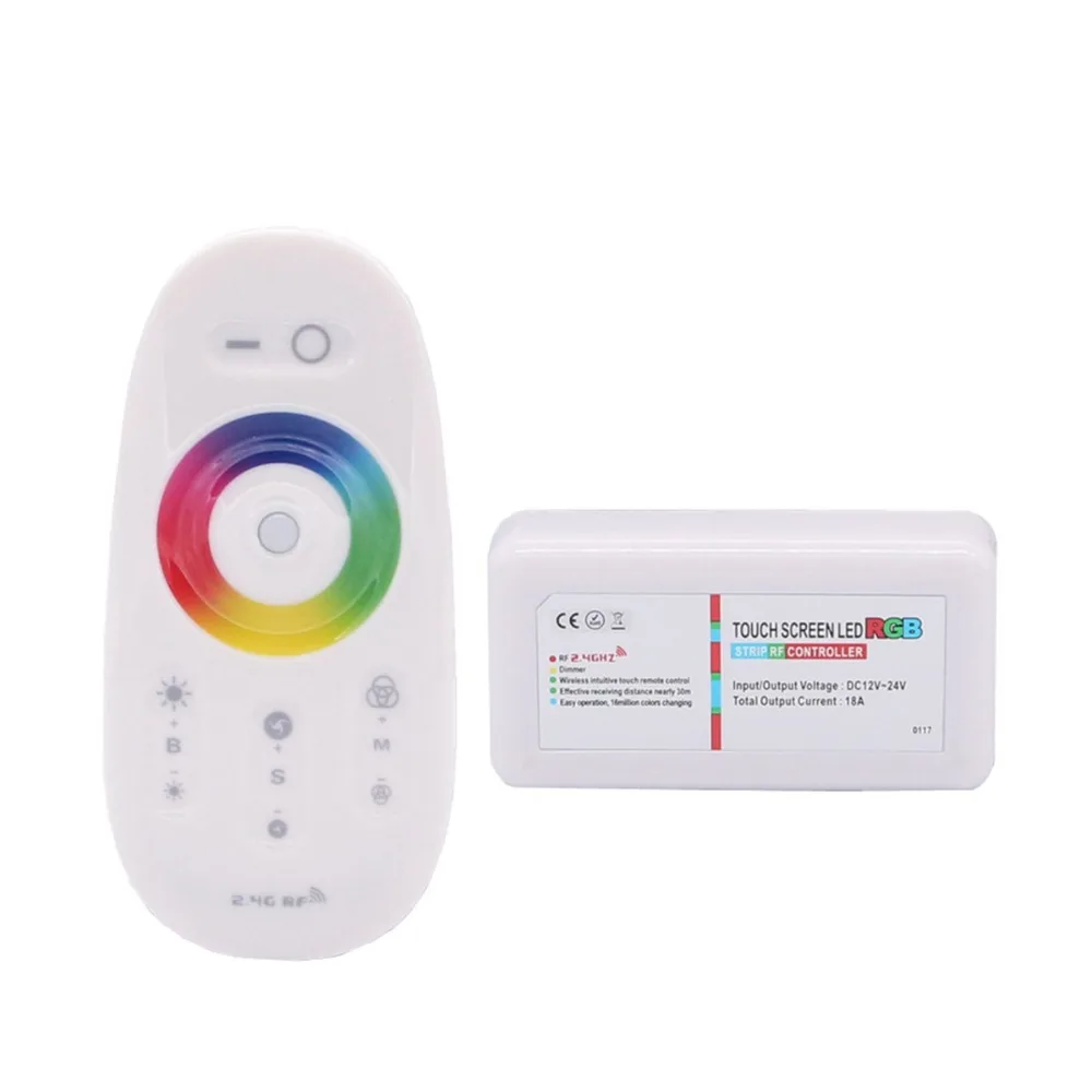DC12 24V 3 канала 18A RGB светодиодный контроллер 2 4G RF сенсорный экран пульт