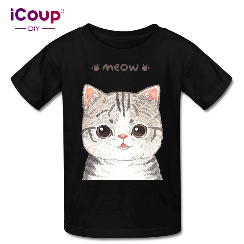 ICoup Детский мультфильм Китти 100% хлопок короткий рукав|Мужские футболки| |