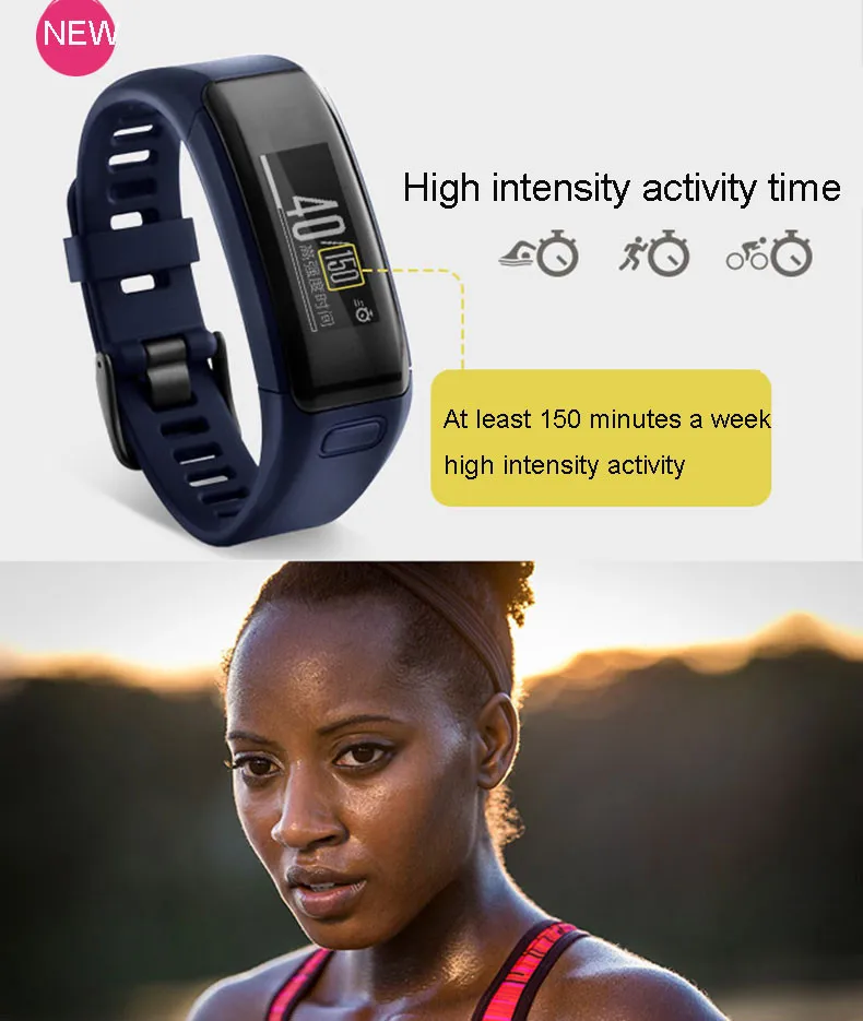 Garmin vivosmart HR водонепроницаемый Интеллектуальный фитнес-трекер монитор сердечного ритма Бег Плавание Спортивные часы для женщин