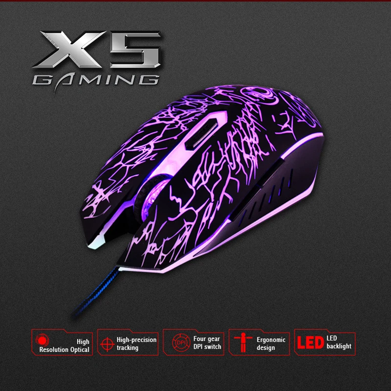 IMice игровая мышь геймерская Проводная с кабель задней подсветки провод RGB для