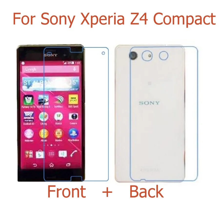 2PCS = Front + Back Screen Protector Glossy and Matte Film For Sony xperia Z1 Z3 Z4 Z5 mini compact / Z2A /Z3V Protective |