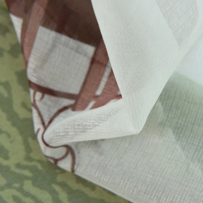 Свежий Тюль в американском стиле для спальни с деревенским принтом зеленых