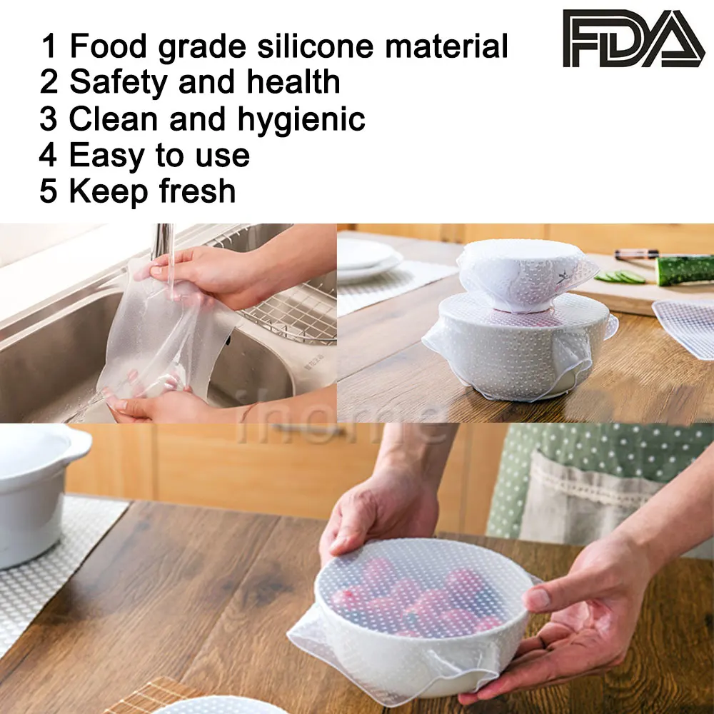 4 шт. многофункциональная пластиковая липкая пленка для хранения еды|multifunctional