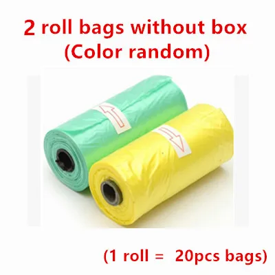 2 roll bags 2 рулона = 40 шт. портативный мешок для мусора для путешествий, для домашних животных, мешки для какашек, диспенсер для мусора, чистящие средства, детский мешок для подгузников - Цвет: 2 roll bags