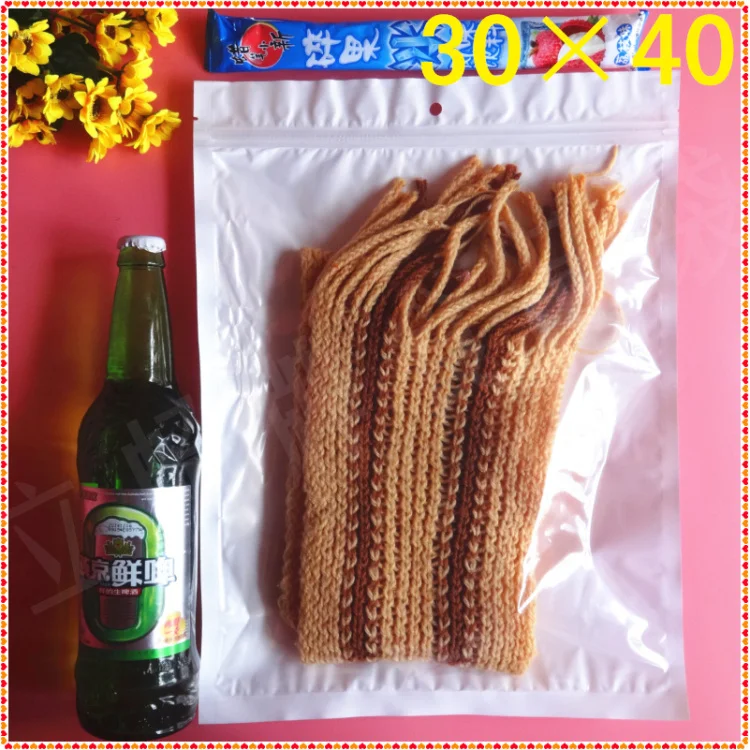 Белая/прозрачная самозакрывающаяся застежка молния 30*40 см розничная пластиковая