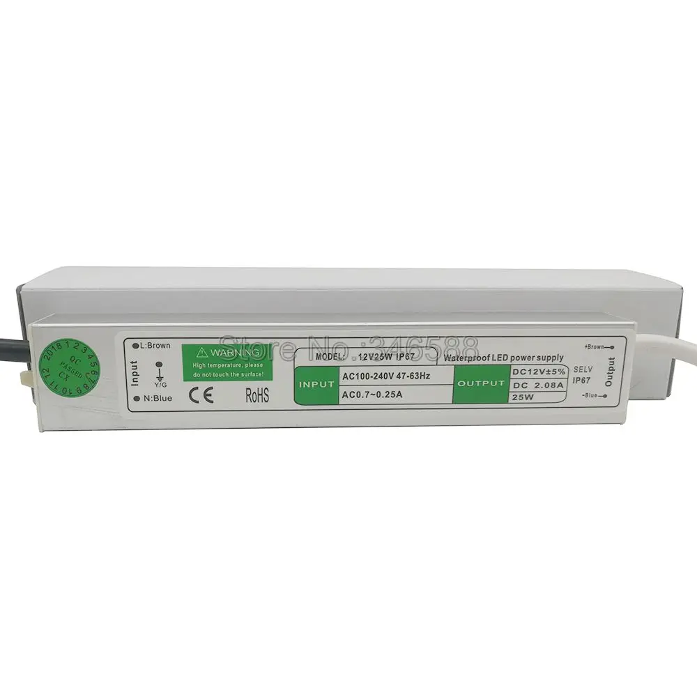 DC12V IP67 Водонепроницаемый Открытый Светодиодный драйвер освещения трансформаторный источник питания мощностью 10 Вт, 15 Вт, 20 Вт, 25 Вт 30 Вт, светодиодные полосы освещения мощностью 45 Вт, 50 Вт, 60 Вт, 80 Вт, 100 Вт 120 W 150 W