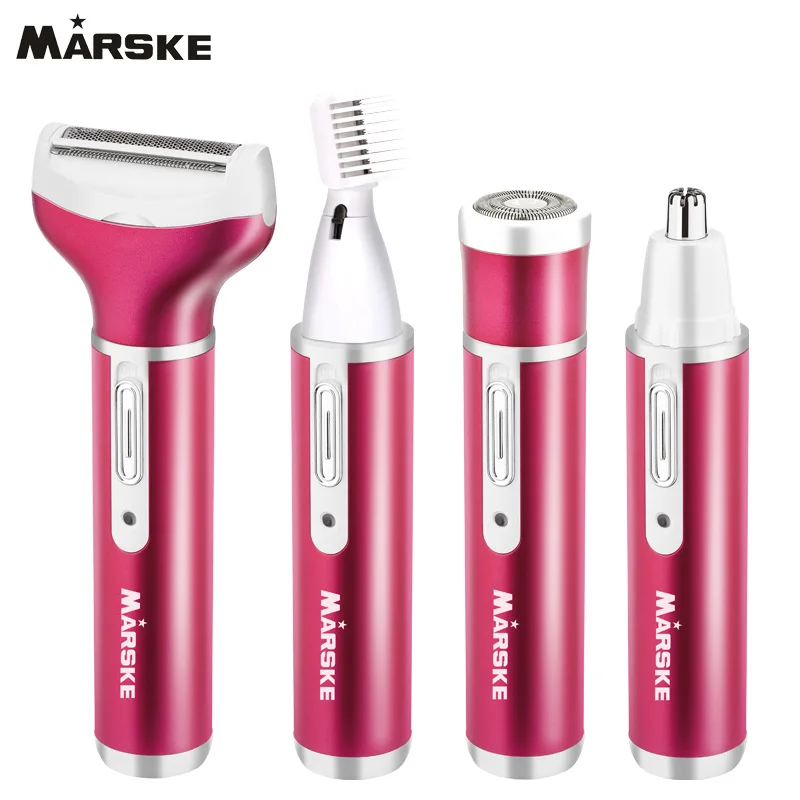 

2018 New 4 In 1 Rechargeable USB Epilator Hair Removal Nose Beard Eyebrow Trimmer Female Shaver Depilator Depilation Machine